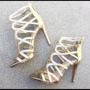 Vince Camuto Gold Strappy Heels